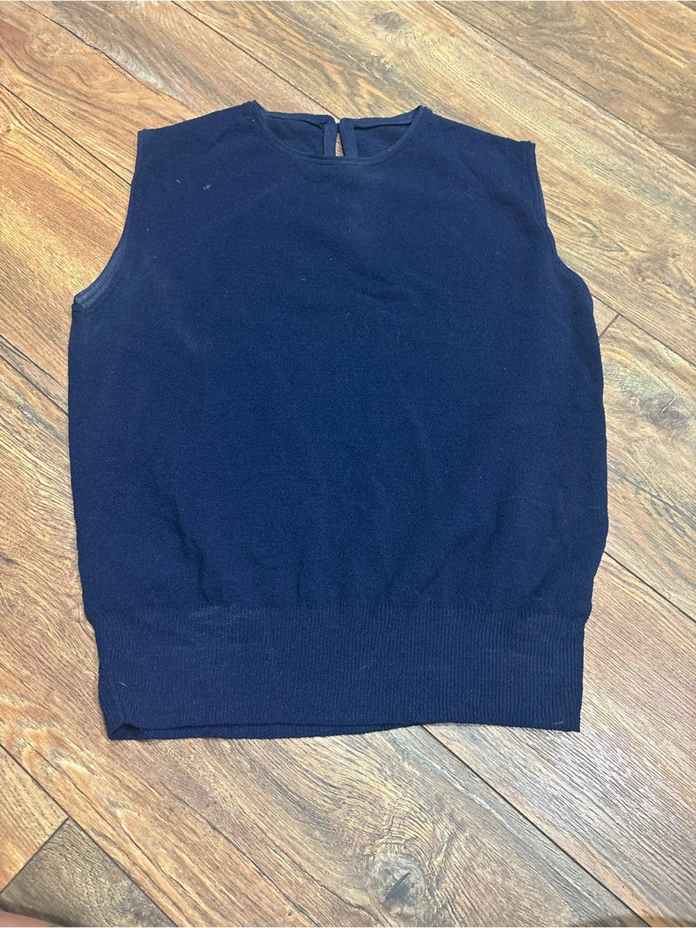 Navy Knit Sleeveless Sweater Vest